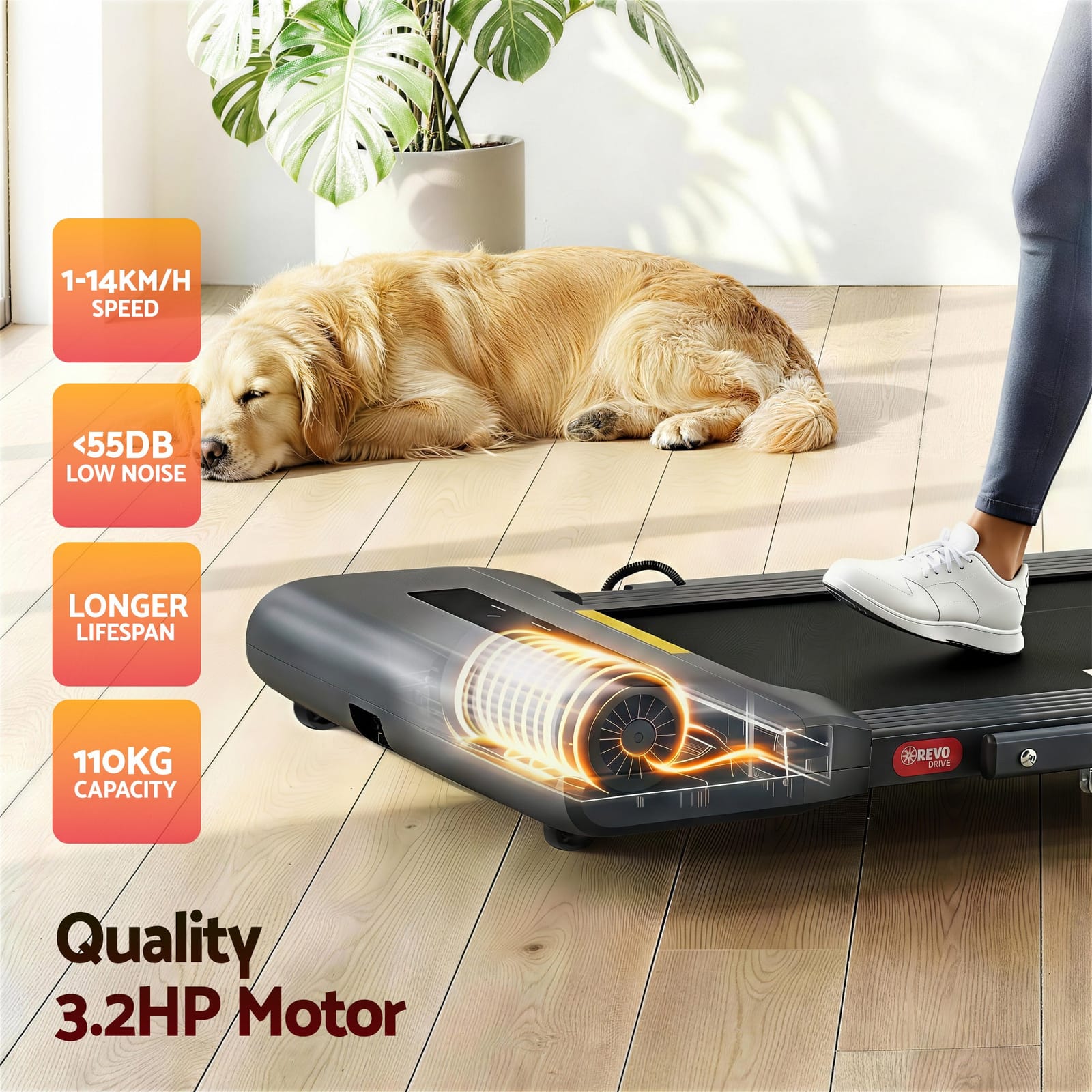Electric Walking Pad Treadmill Under Desk 400mm