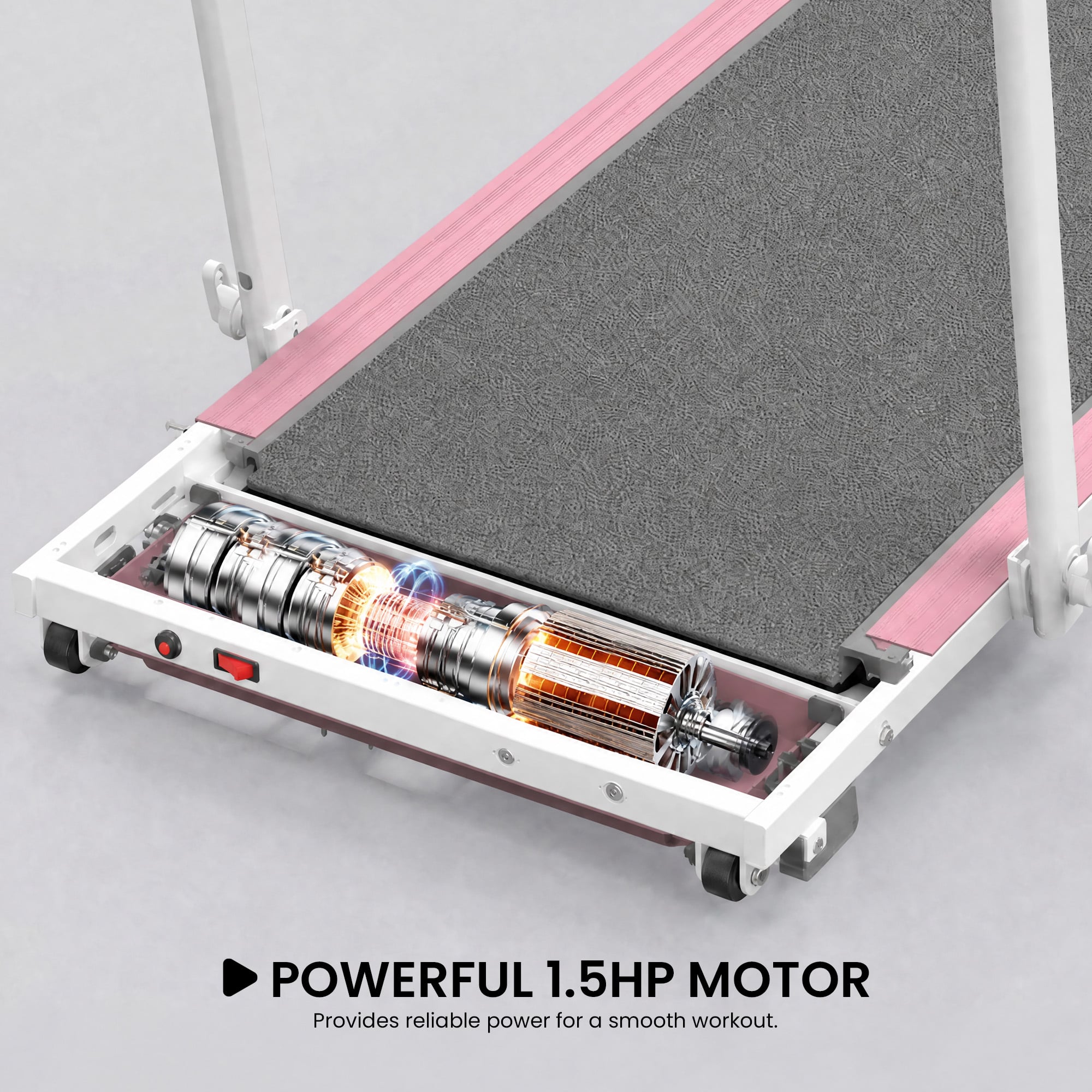 Foldable Treadmill Pink 2-in-1 1000x400cm