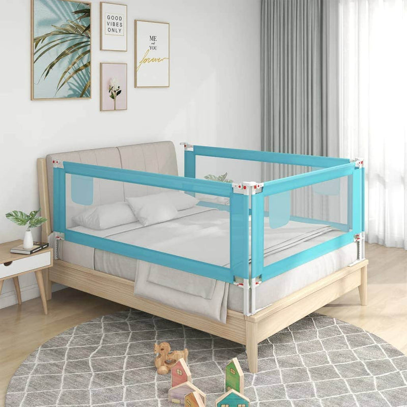 Toddler Safety Bed Rail Blue Fabric, Fabric finish