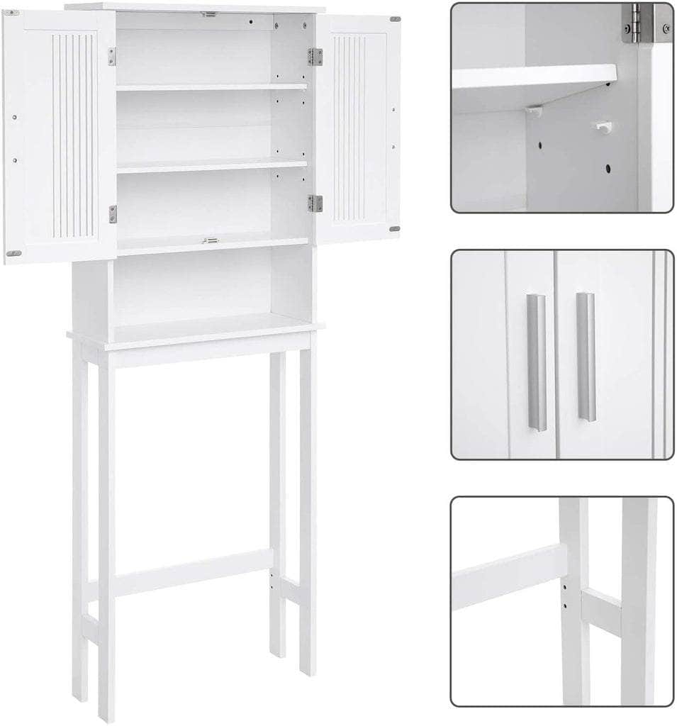 Toilet Shelf with Shelf and Double Doors White BBC10WT