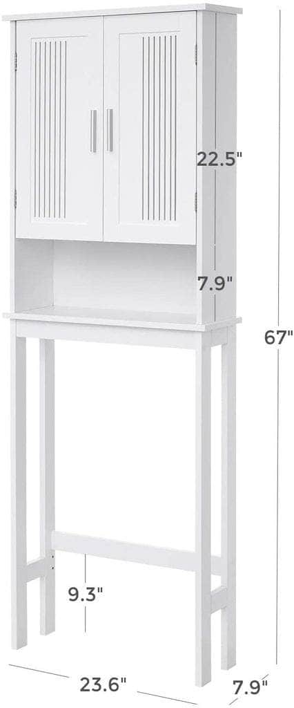 Toilet Shelf with Shelf and Double Doors White BBC10WT