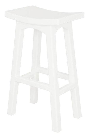 Tokyo Solid Mahogany Timber Barstool (White)
