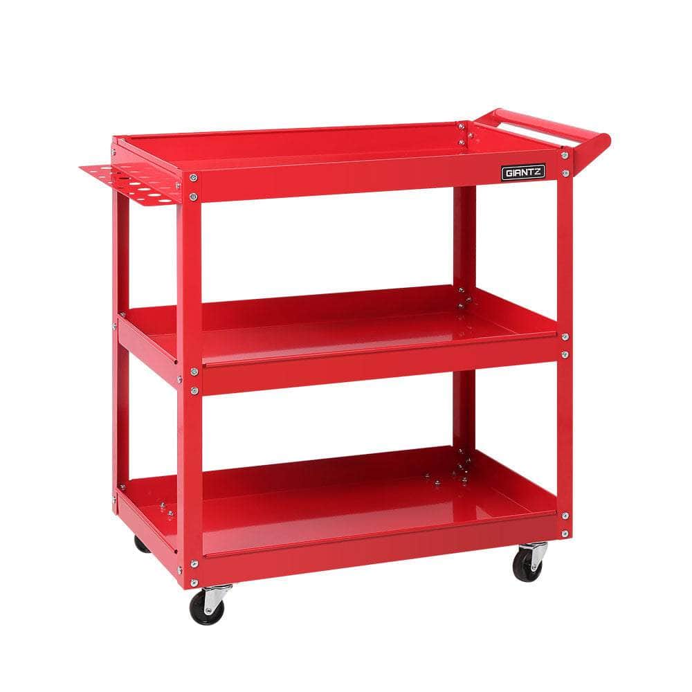 Tool Cart 3 Tier Parts Steel Trolley Mechanic Storage Organizer Red
