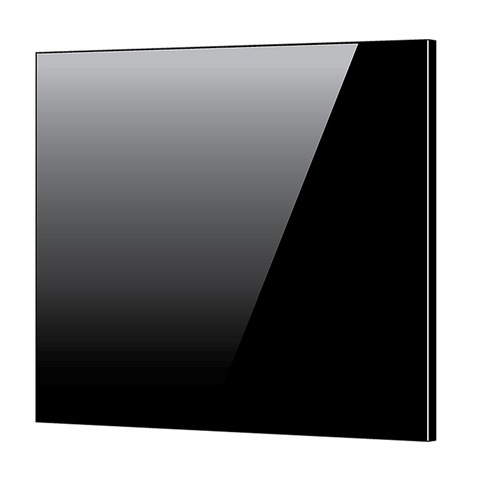 Toughened 90Cm X 75Cm Black Glass Kitchen Splashback