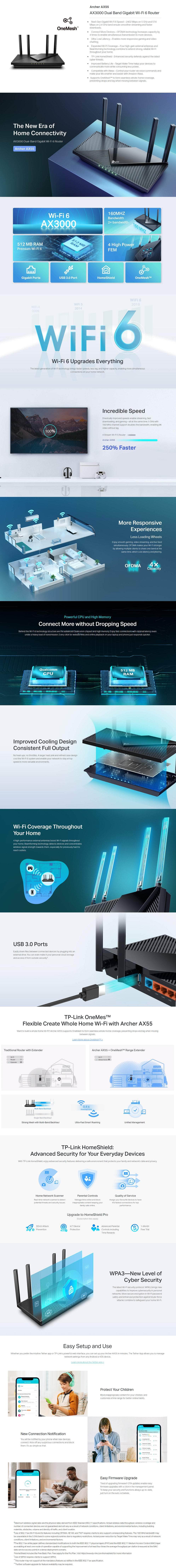 Tplink - Tp-Link Ax3000 Dual Band Wifi 6 Router