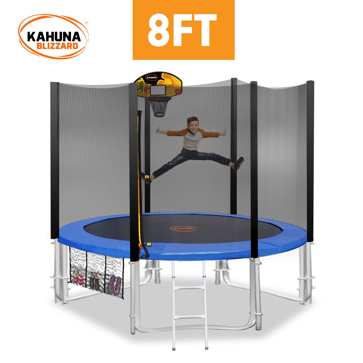 Trampoline 8ft Blue Basketball 1x8cm