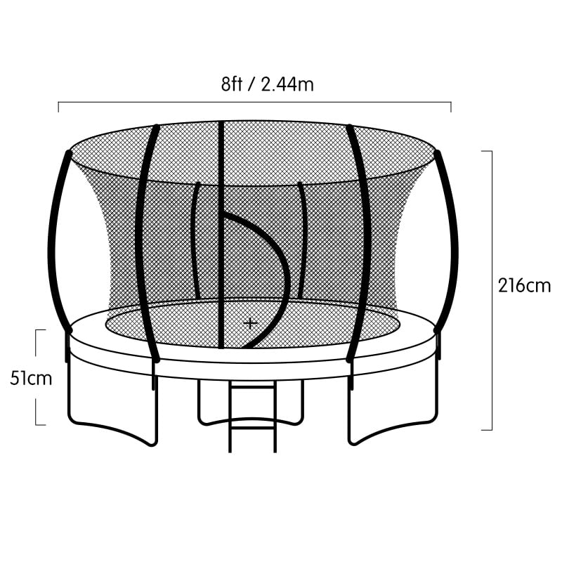 Trampoline With Basketball Set Blue 1x8cm