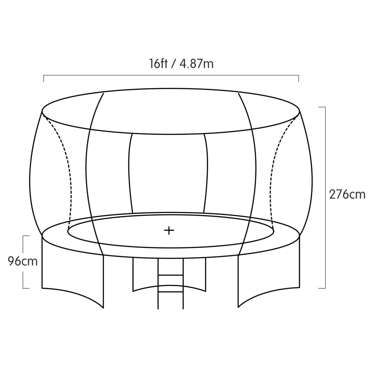 Trampoline With Roof 16ft 1x16cm