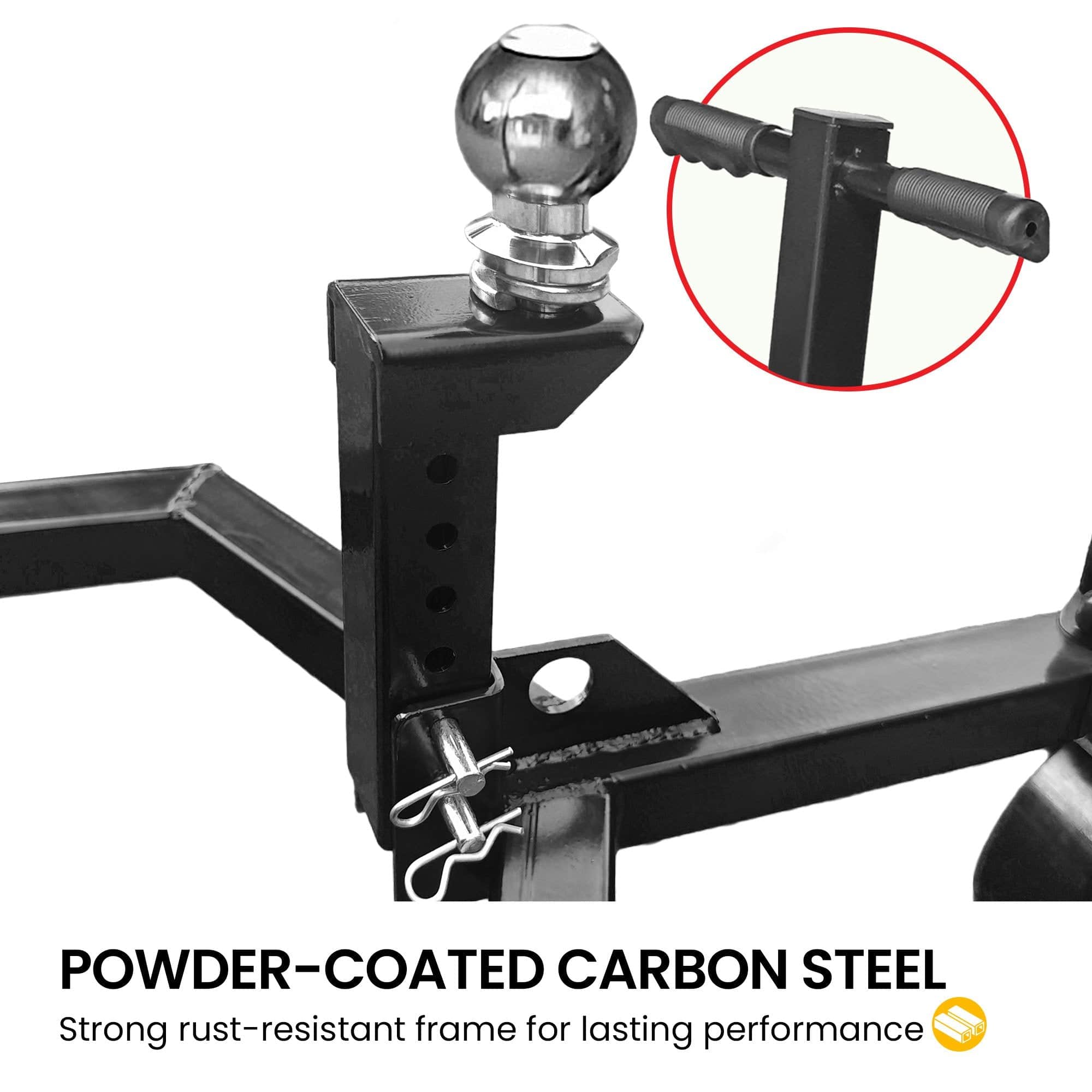 Trailer Dolly Adjustable 2in Hitch Ball 1500kg Tongue Weight Capacity 8in Swivel Whe | 1500Kg - photo 6