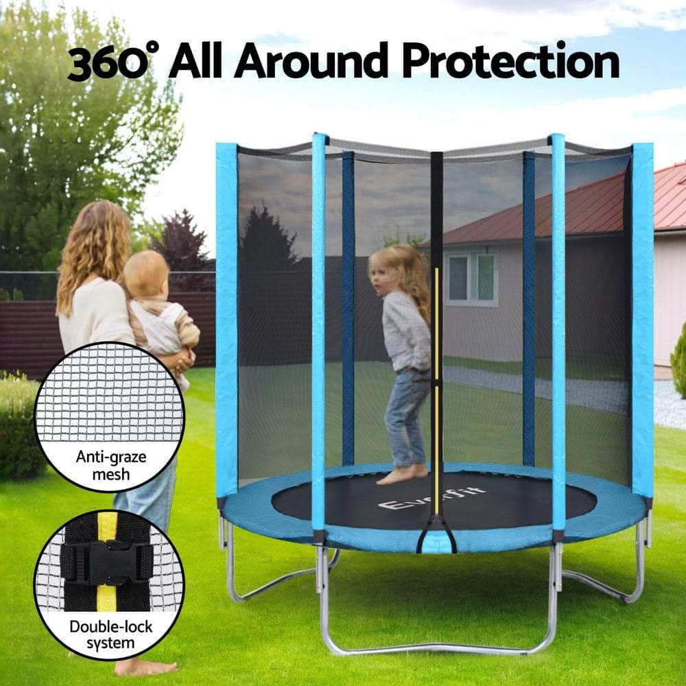 Trampoline 6FT Kids Trampolines Safety Net Pad Round Blue