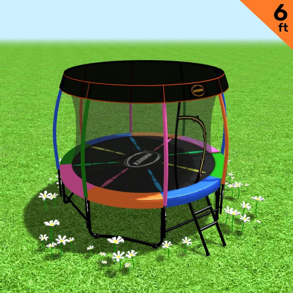Trampoline 6Ft With  Roof - Rainbow on Afterpay | ZipPay | LayBuy | Klarna
