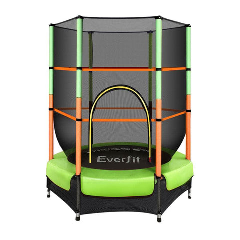 4.5FT Kids Trampoline with Safety Net - Green