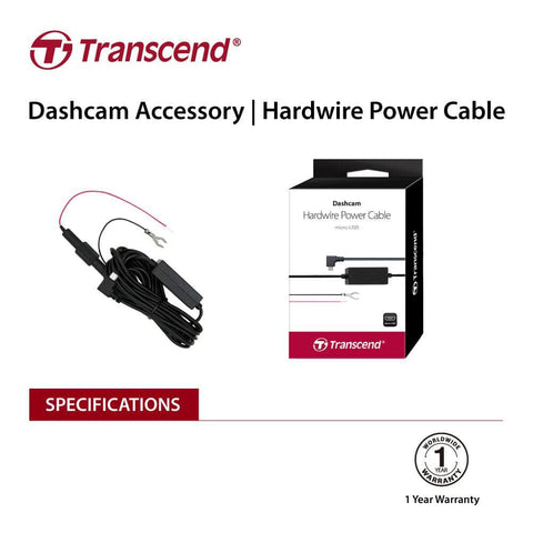 Transcend Ts-Dpk2 Dashcam Hardwire Kit For Drivepro, Micro-B (For Dp230 / Dp130 / Dp110)