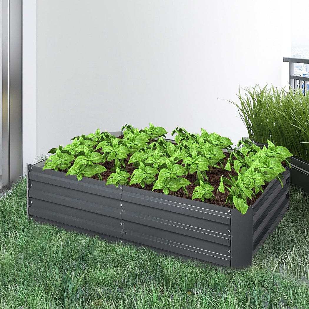 Transform Your Garden with 120x90x30cm Coated Steel Beds for Veggies x2