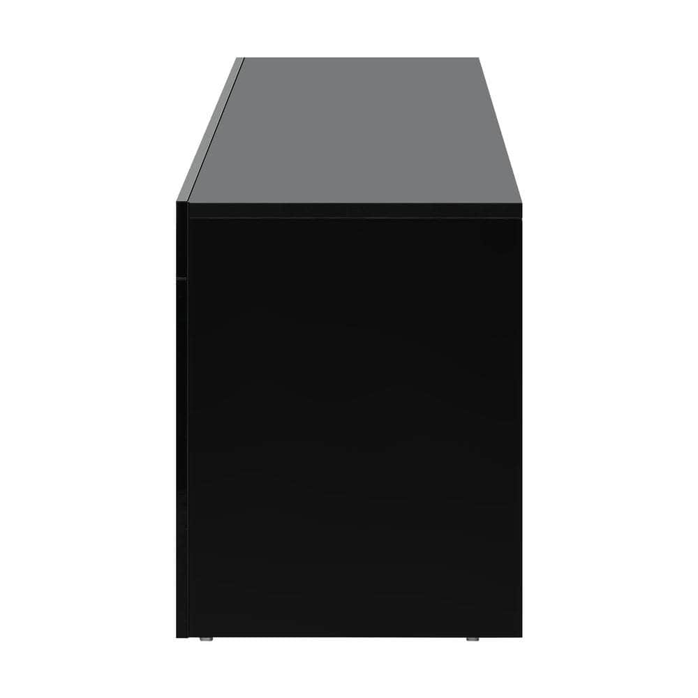 Transform Your Living Space: Modern Gloss Black Entertainment Unit with LED RGB