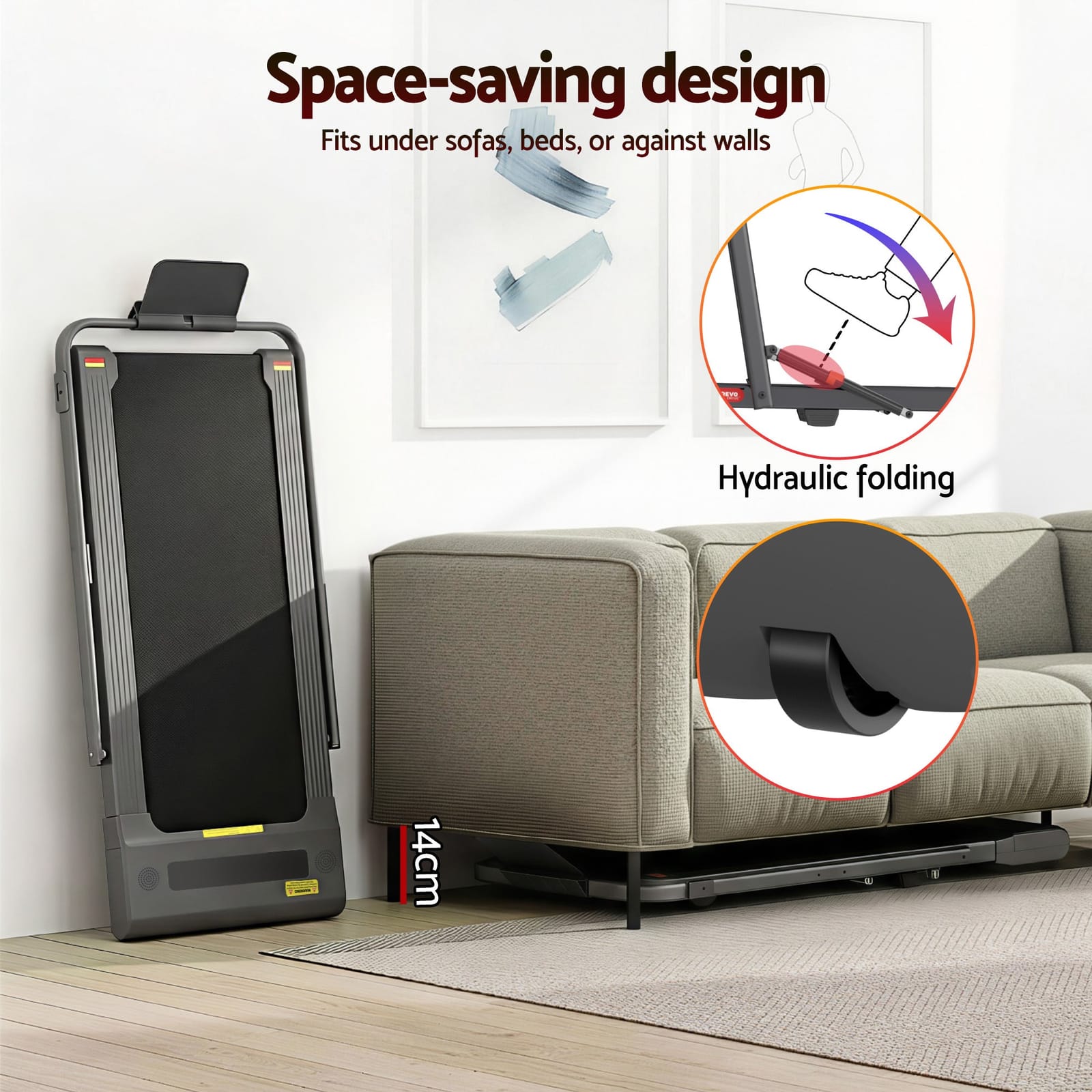Electric Walking Pad Treadmill Under Desk 400mm