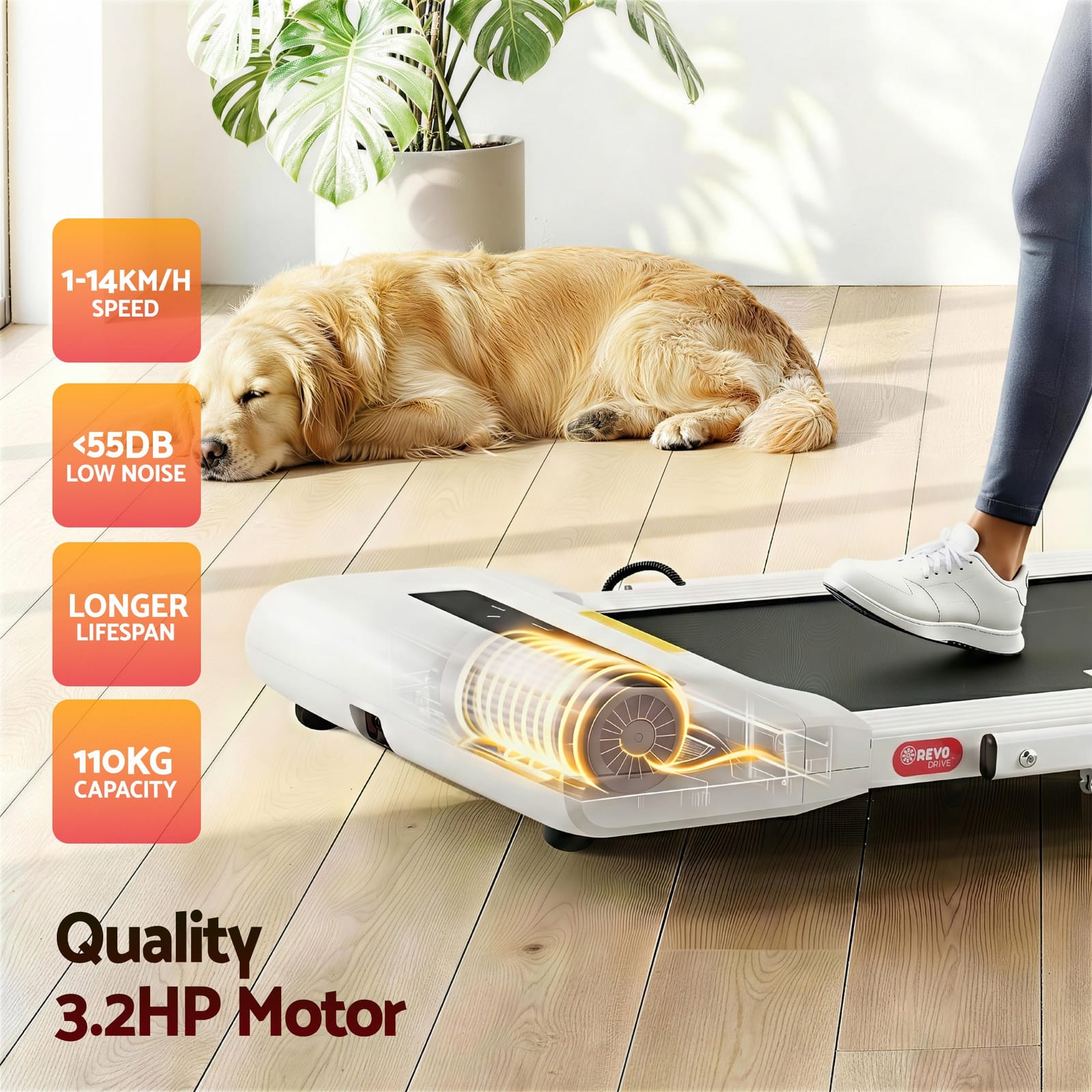 Electric Walking Pad Treadmill Under Desk 400mm