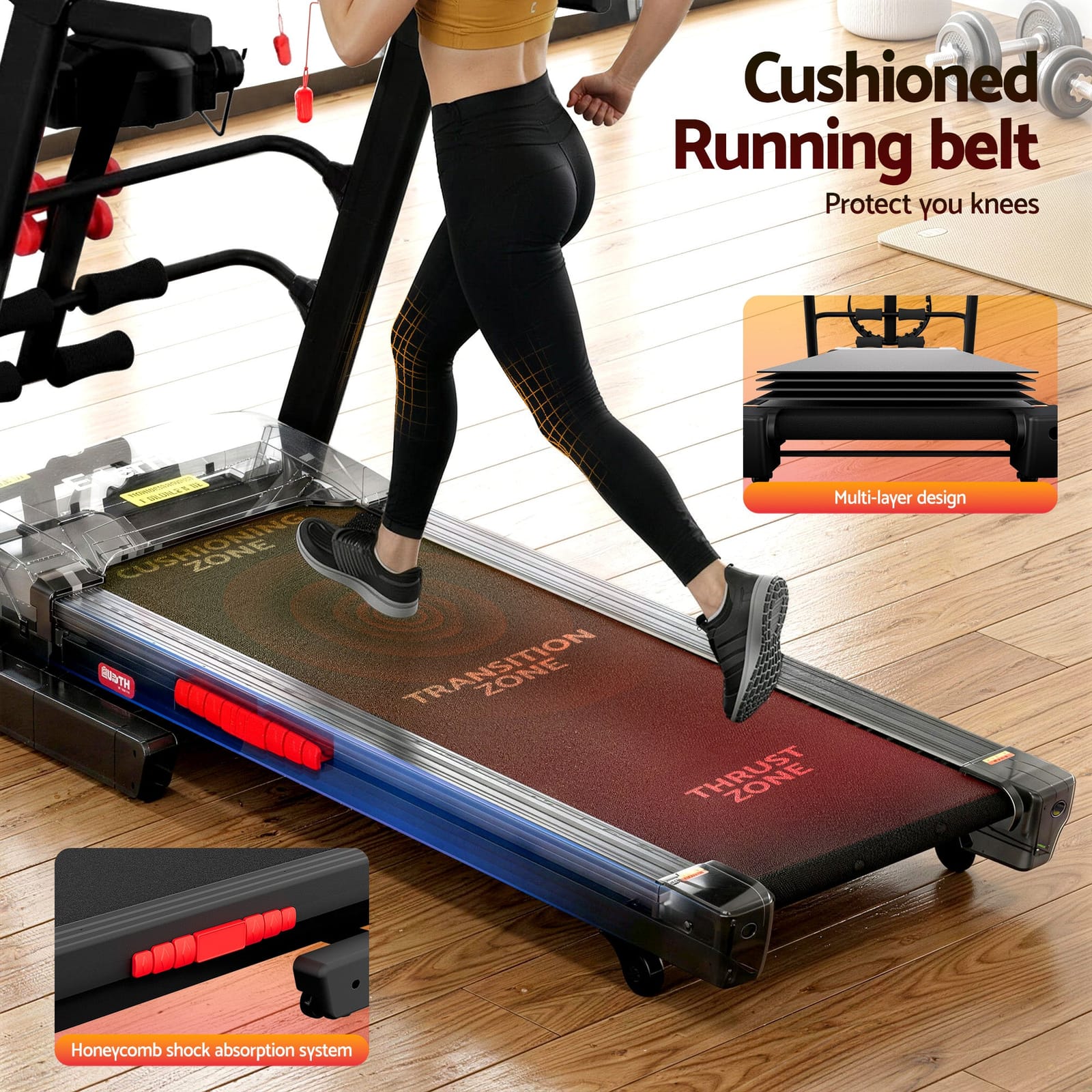 Electric Treadmill w/ Massager 480mm Home Gym, Treadmills - photo 15