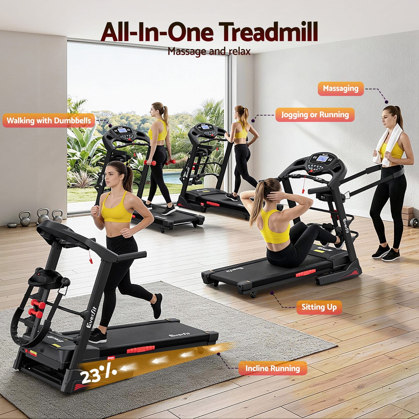 480Mm - Electric Treadmill w/ Massager 480mm Home Gym - photo 22