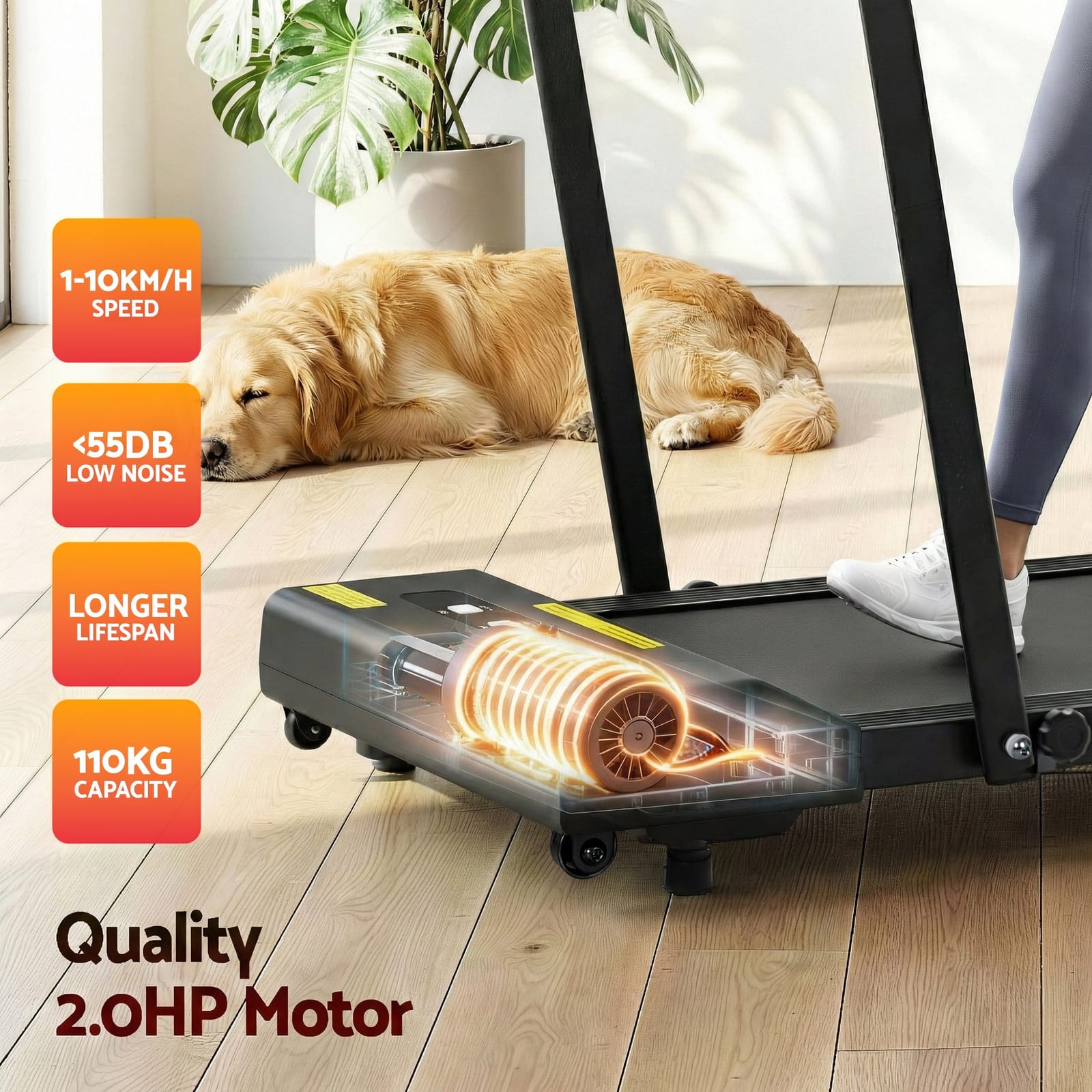 Treadmill Electric Walking Pad Under Desk Home Gym Fitness 400Mm Grey, Treadmills - photo 103