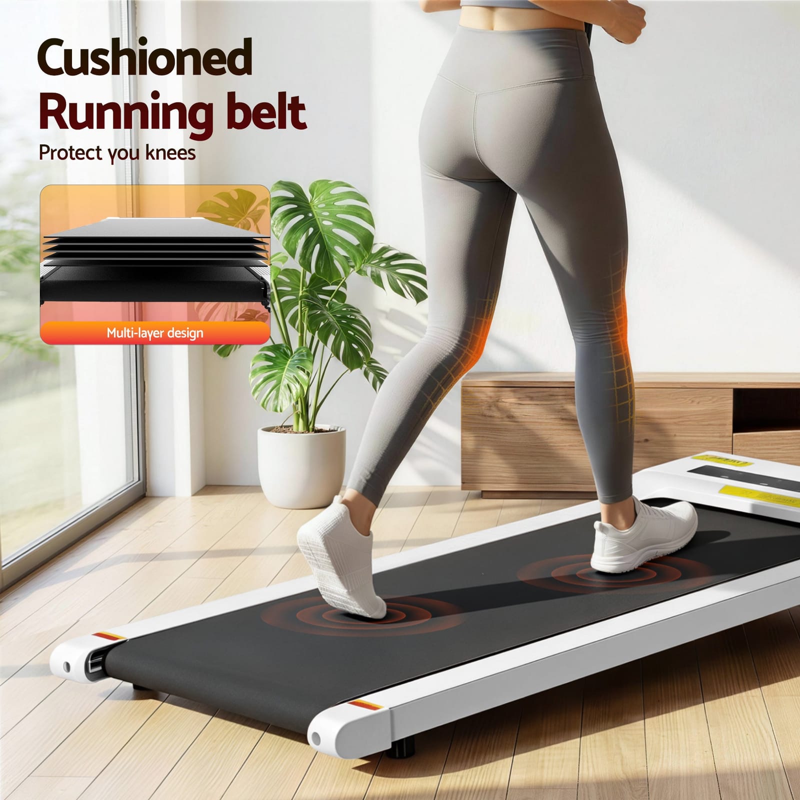 Treadmill Electric Walking Pad Under Desk Home Gym Fitness 400Mm Grey, Grey colour - photo 90