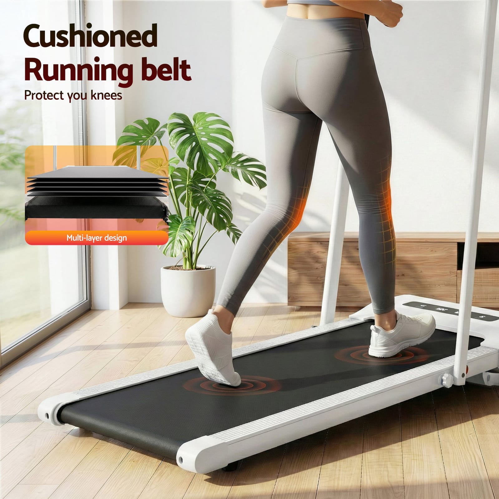 Treadmill Electric Walking Pad Under Desk Home Gym Fitness 400Mm Grey with 400Mm - photo 122
