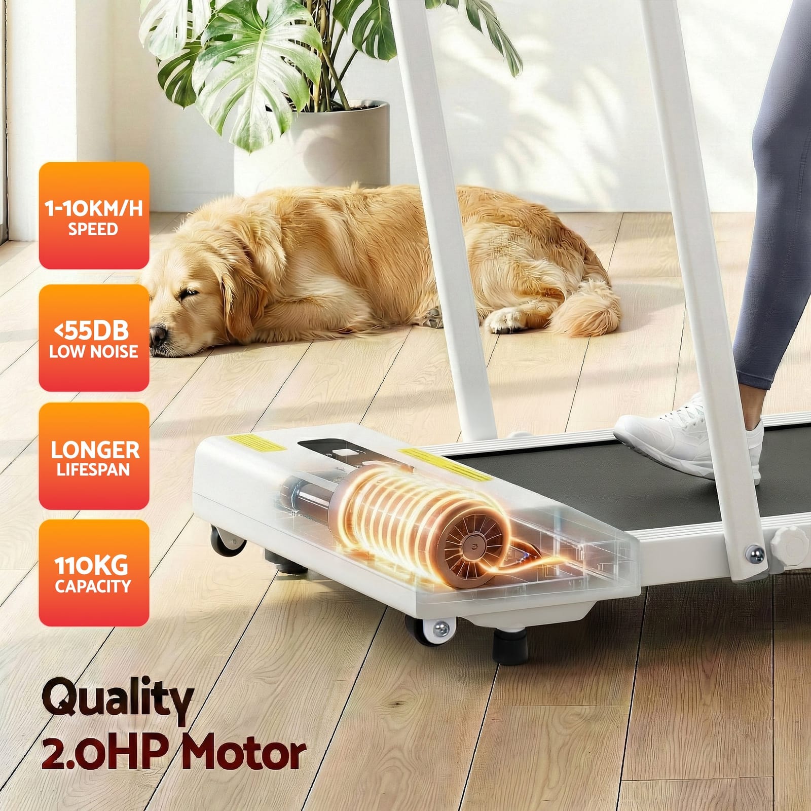 Treadmill Electric Walking Pad Under Desk Home Gym Fitness 400Mm Grey - 400Mm - photo 125