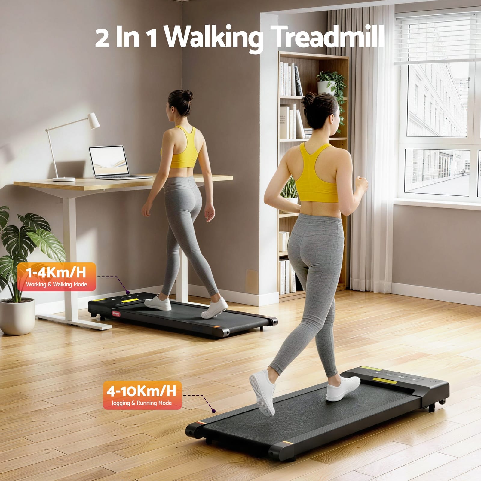Treadmill Electric Walking Pad Under Desk Home Gym Fitness 400Mm Grey | Grey colour - photo 132