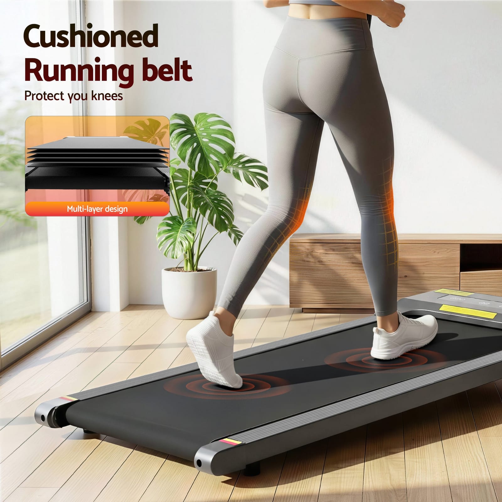 Treadmill Electric Walking Pad Under Desk Home Gym Fitness 400Mm Grey, 400Mm - photo 134