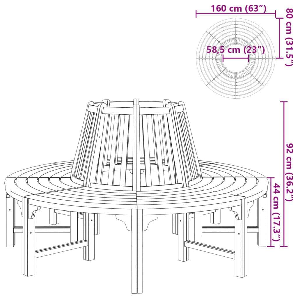 Tree Bench ÃƒËœ 160 cm Wood