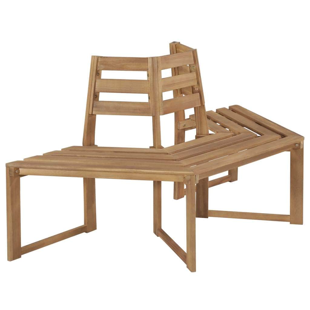 Tree Bench Half - hexagonal Solid Acacia Wood - Simple deals