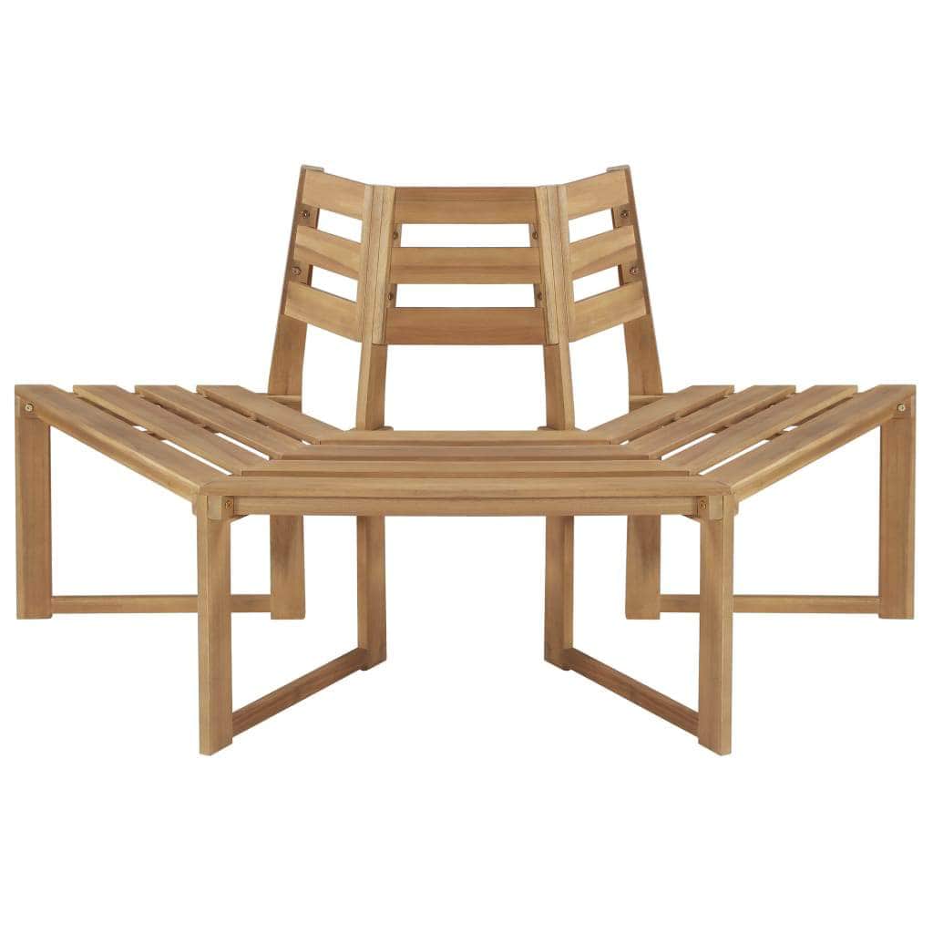 Tree Bench Half - hexagonal Solid Acacia Wood - Simple deals