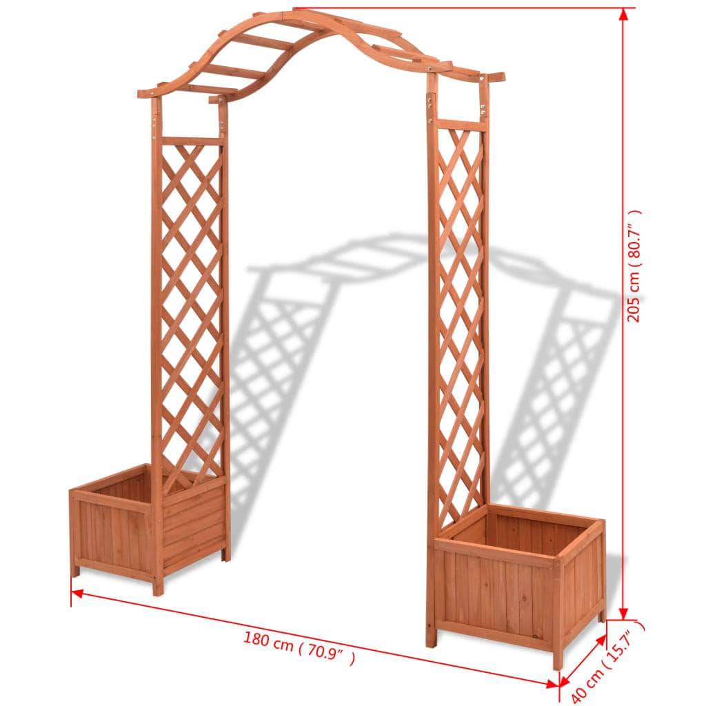 Trellis Rose Arch with Planters