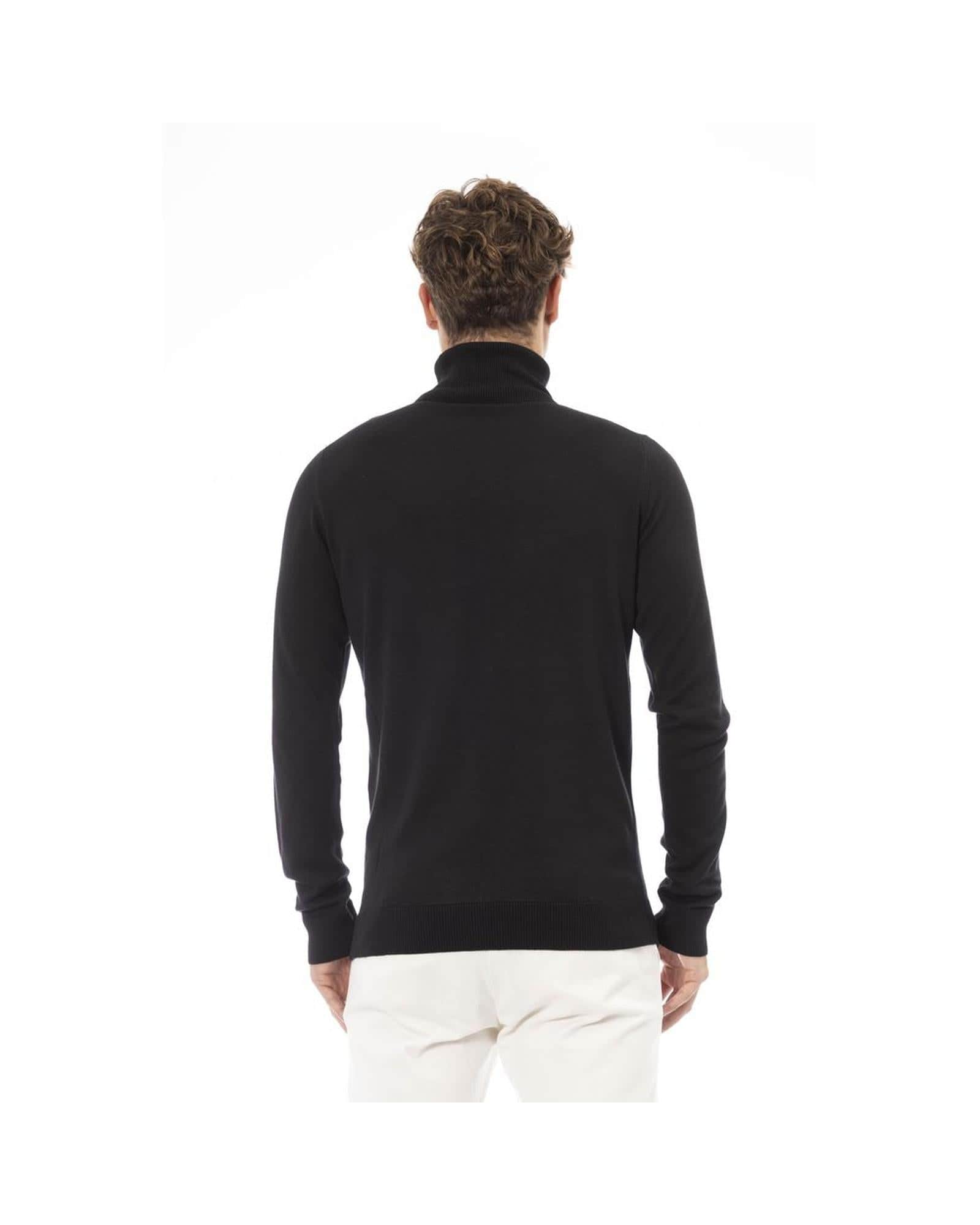 Trendy Black/Blue Modal Sweater Baldinini Trend Men