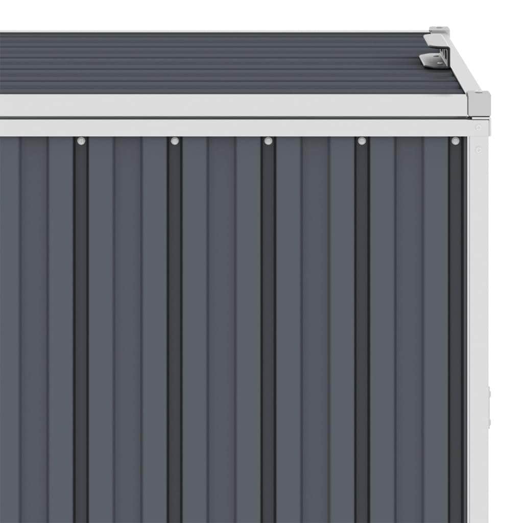 Triple Garbage Bin Shed Grey Steel