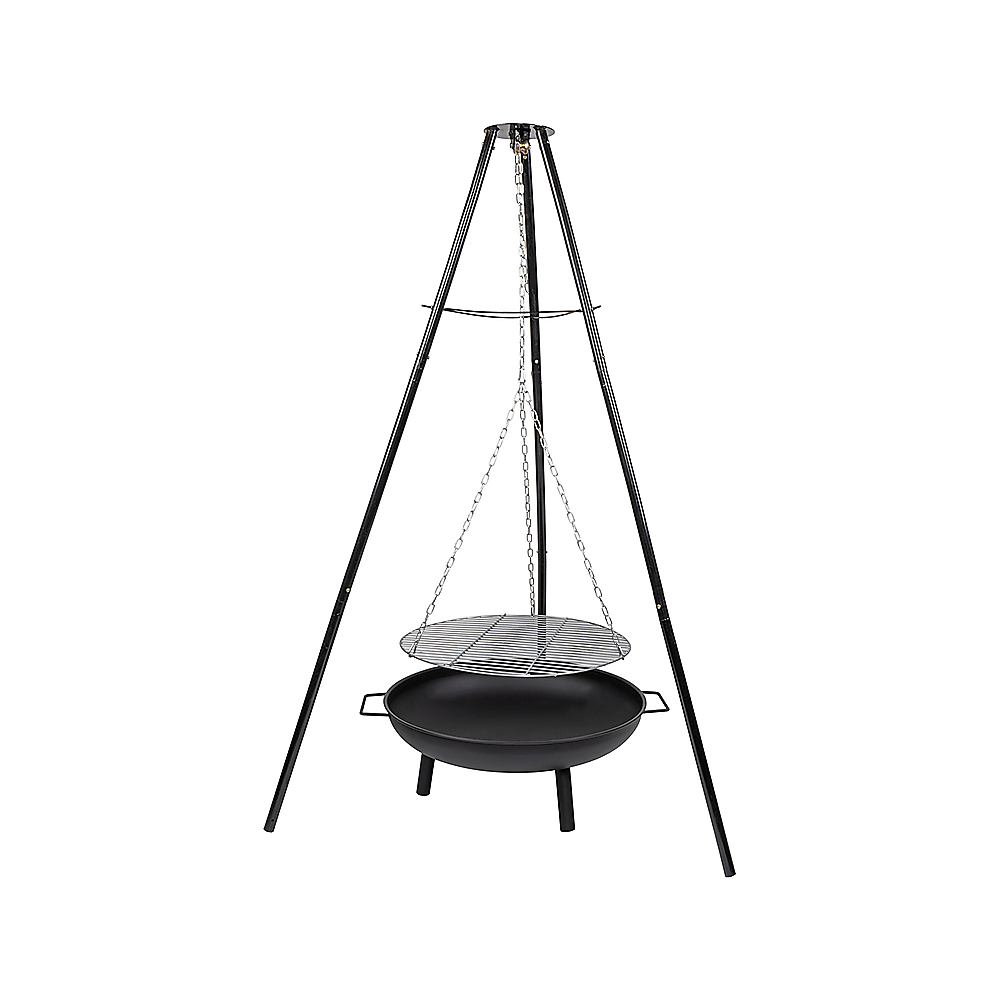 Tripod Garden Fire Pit Bbq Cast Iron & Steel Bowl