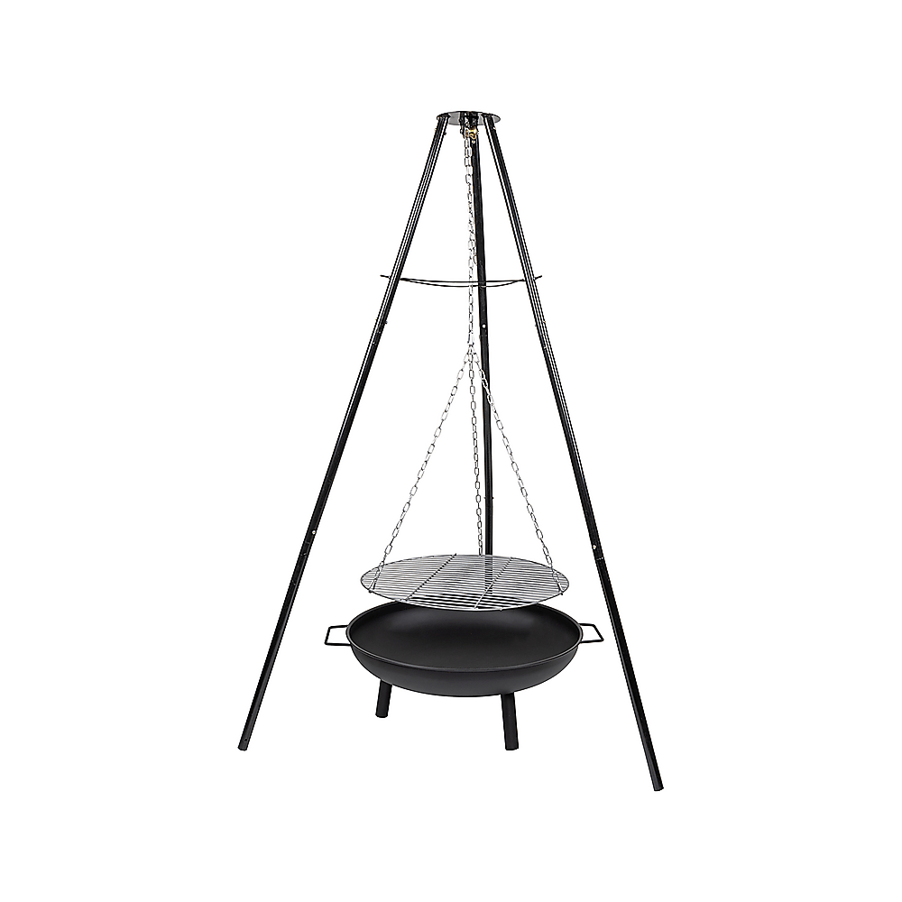 Tripod Garden Fire Pit Bbq Cast Iron & Steel Bowl