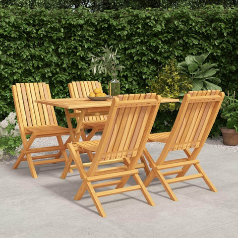Tropical Tableau: 5-Piece Solid Teak Wood Garden Dining Set