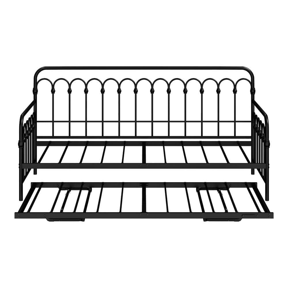 Trundle Bed Frame Daybed Single Size Base Metal Black