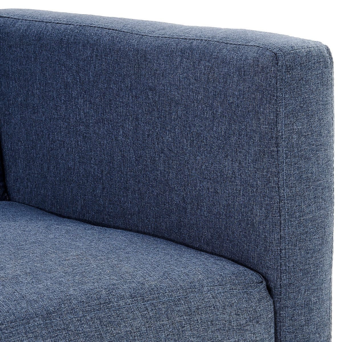 Tufted Linen 3-Seater Sofa Bed with Armrests - Blue, Blue colour