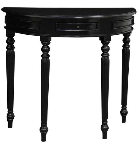 Turn Leg Half Round Sofa Table Black