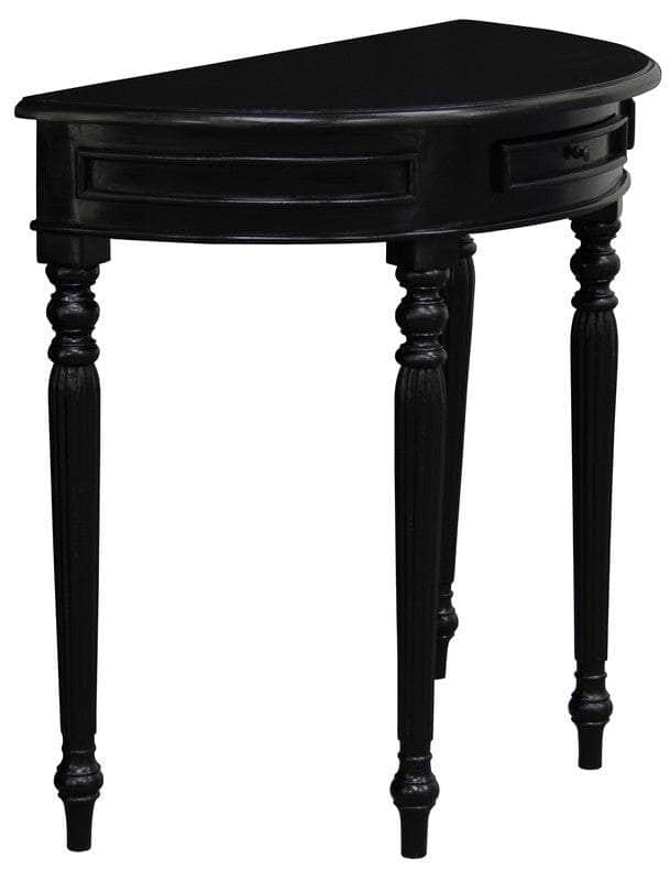 Turn Leg Half Round Sofa Table Black