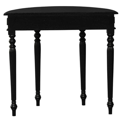 Turn Leg Half Round Sofa Table (Black)