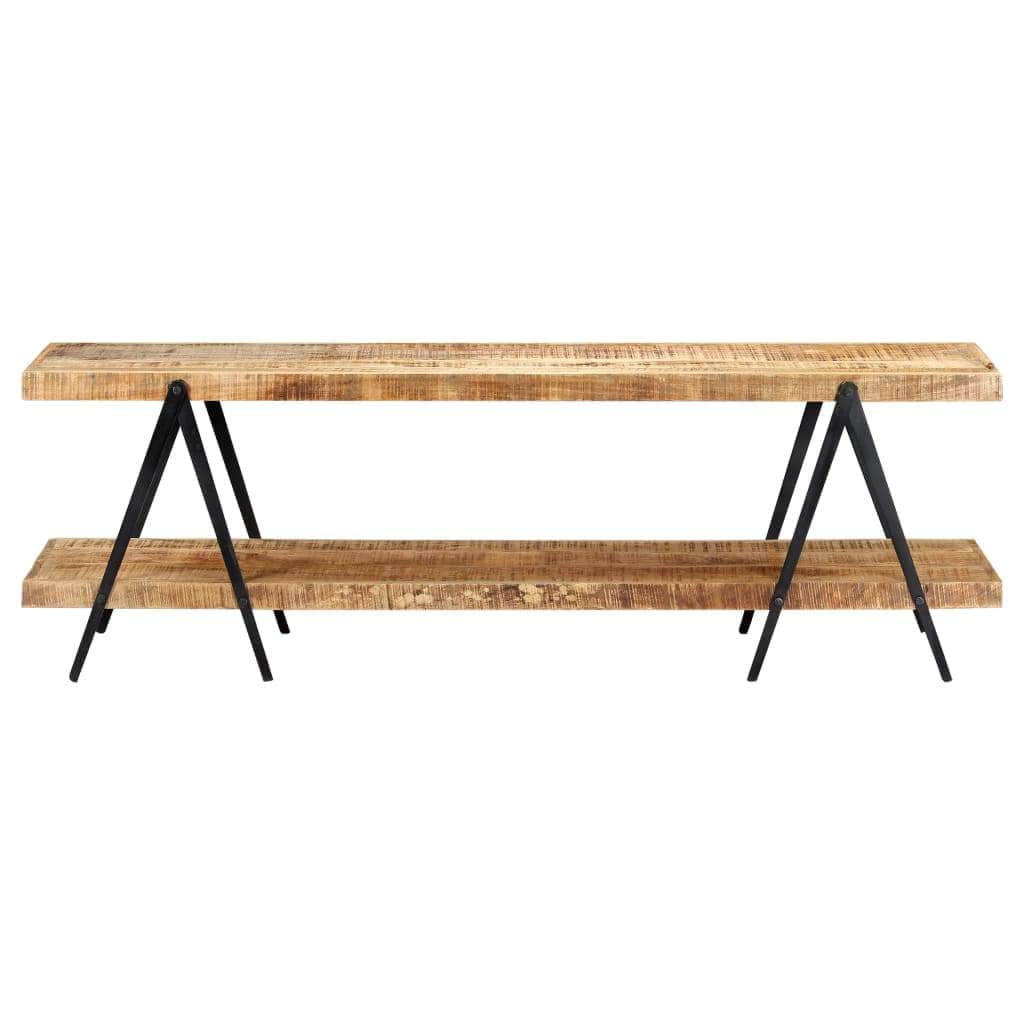 TV Cabinet 2 Shelves Solid Mango Wood