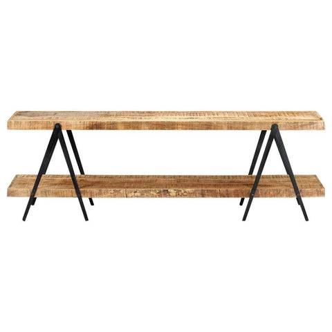 TV Cabinet 2 Shelves Solid Mango Wood