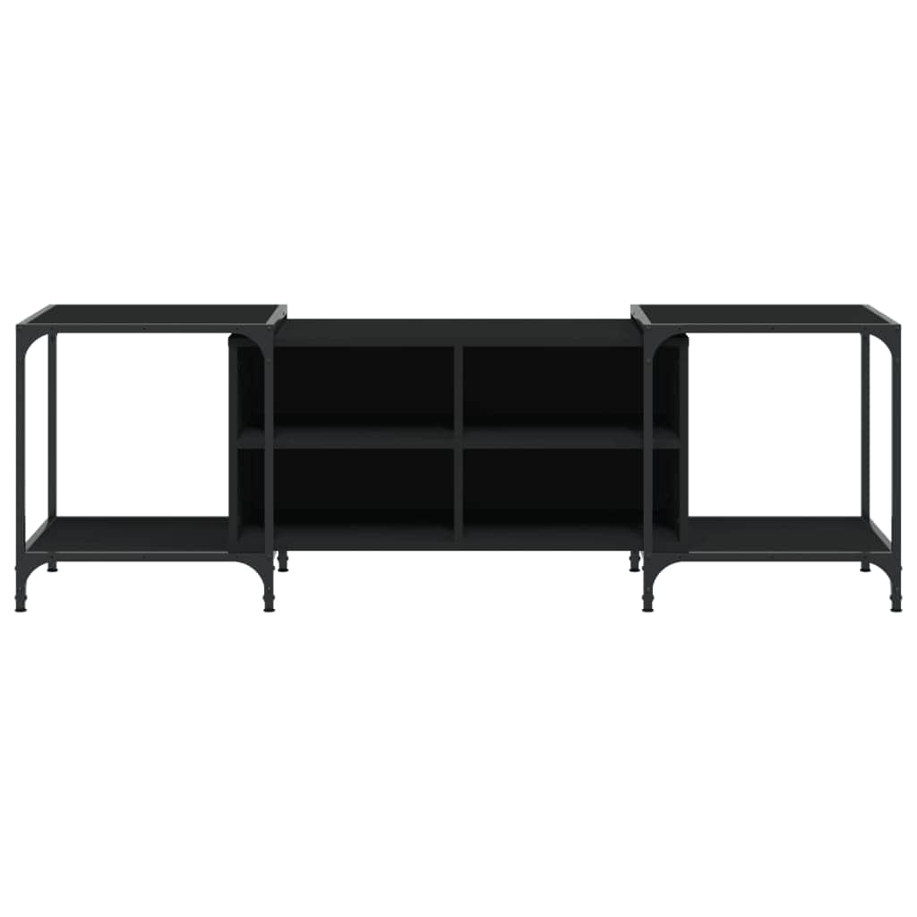 TV Cabinet Black Engineered Wood