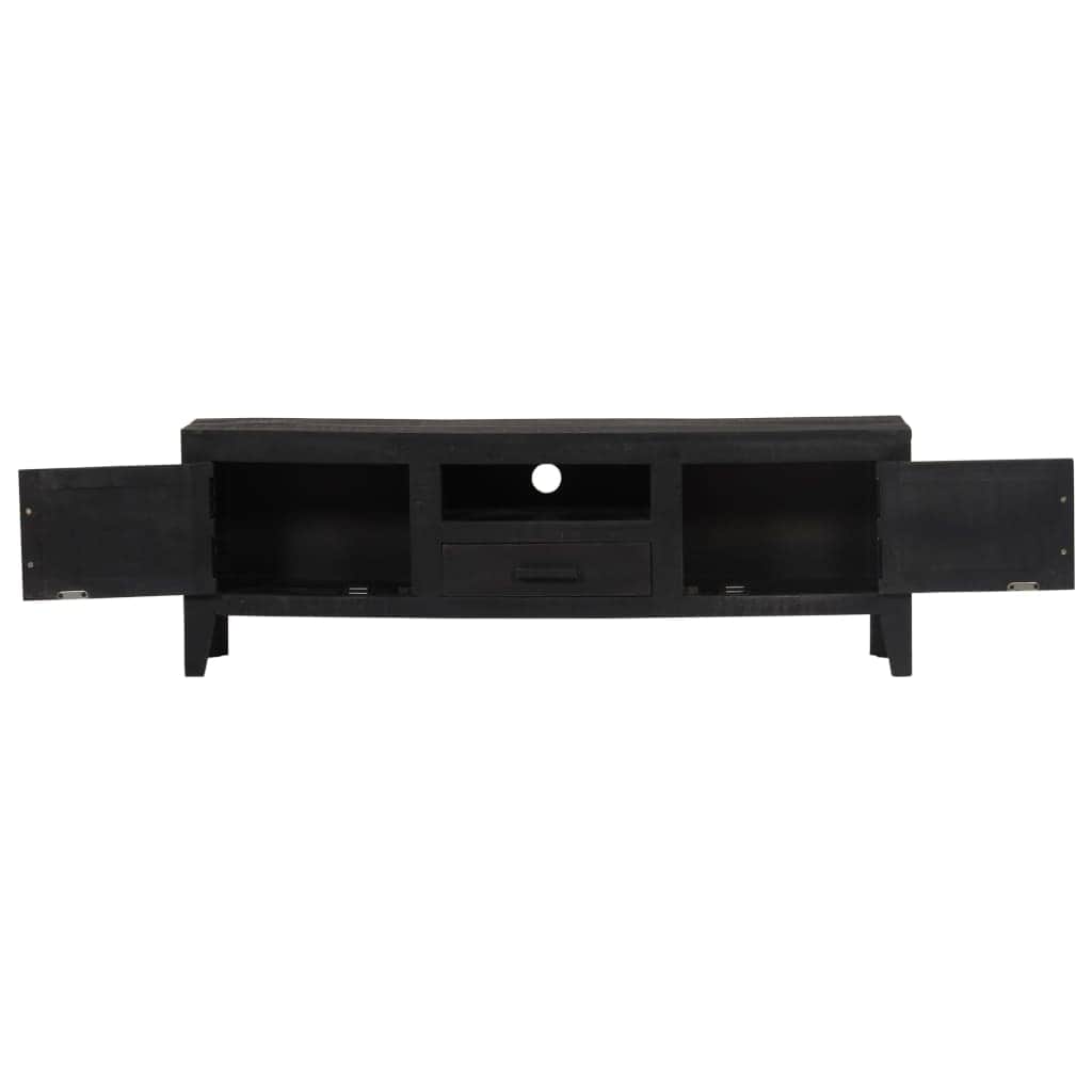 TV Cabinet Black Solid Mango Wood
