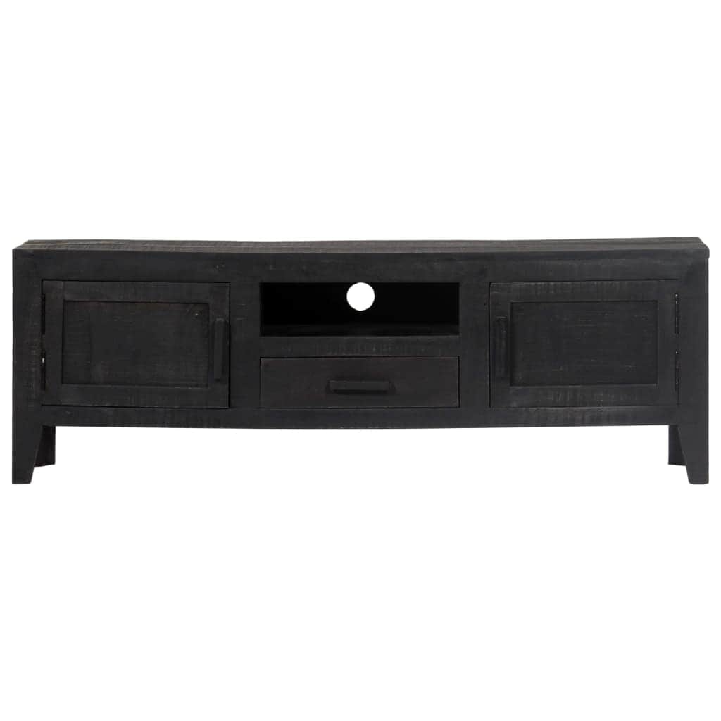 TV Cabinet Black Solid Mango Wood