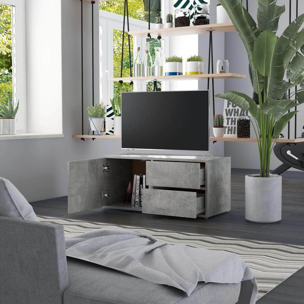 TV Cabinet Concrete Grey Chipboard 1