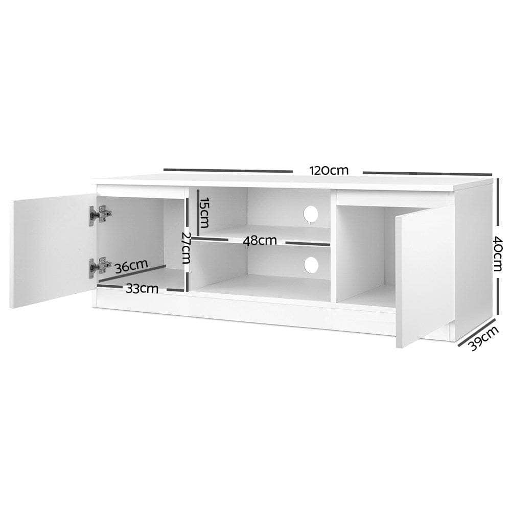 Tv Cabinet Entertainment Unit 120Cm White Anita